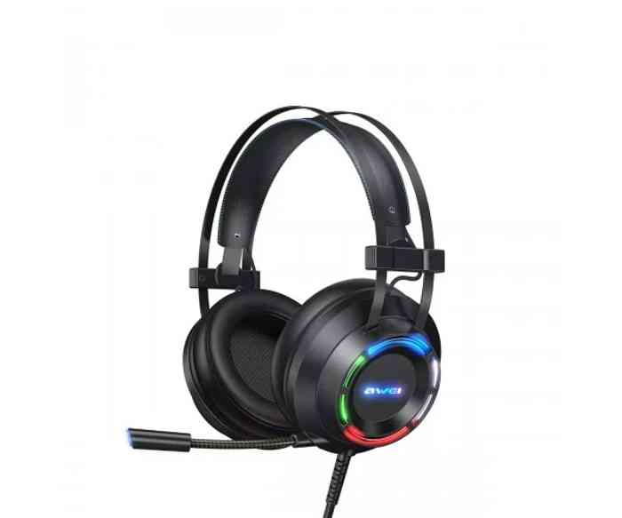 AWEI GM-2 Gaming Headset Surround Sound With Microphone Wired Headphone RGB Light For PC Computer Laptop Gamer